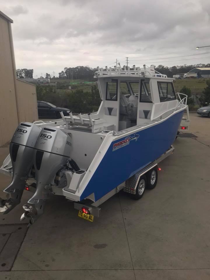 stern with two outboard motors