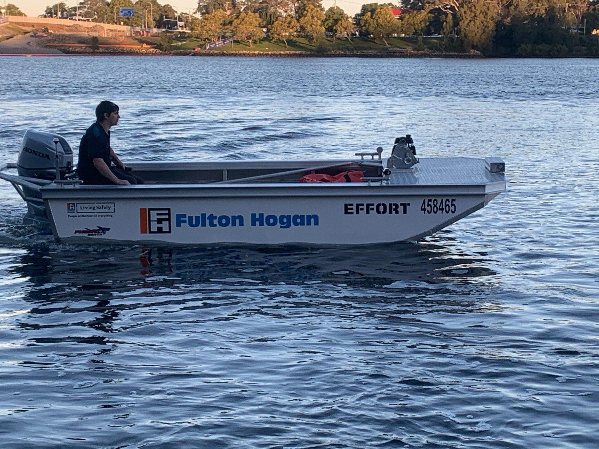 man on a commercial punt
