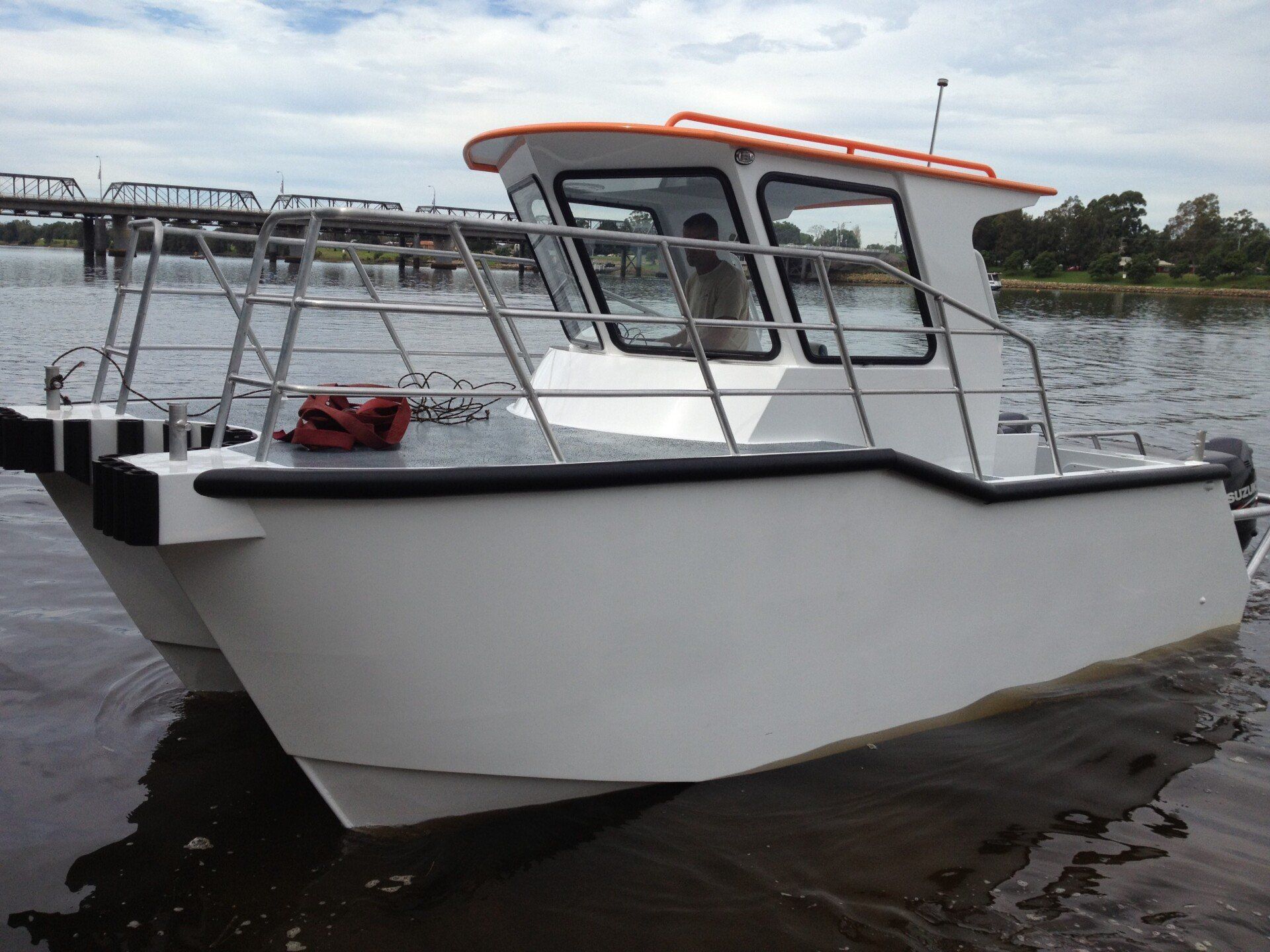 catamaran on a lake