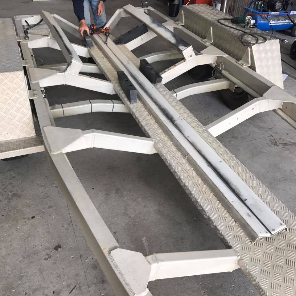 custom trailer under construction