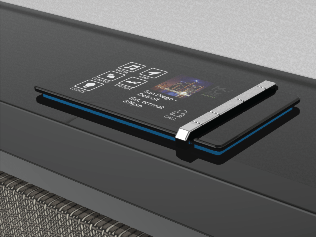 A black and blue cell phone laying on a table