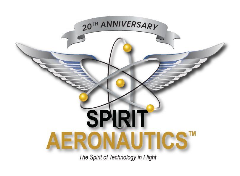 A logo for the 20th anniversary of spirit aeronautics