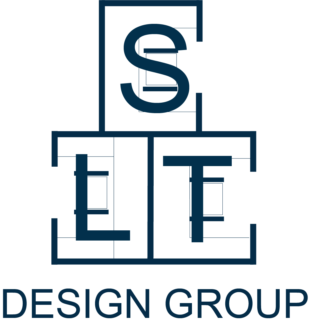The logo for the design group is a stack of letters.