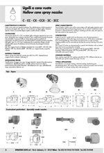 Dati tecnici ugelli cono vuoto tabelle ugelli, schede tecniche ugelli, ugelli cono vuoto