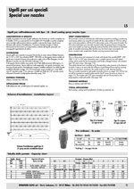 Caratteristiche di spruzzi ugelli speciali caratteristiche spruzzi, caratteristiche ugelli, dati tecnici ugelli