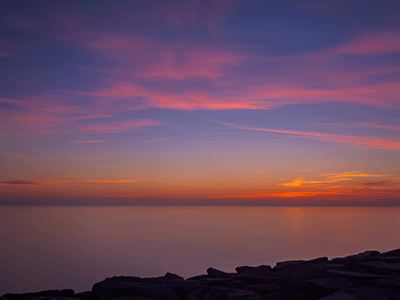 Sunset over the lake