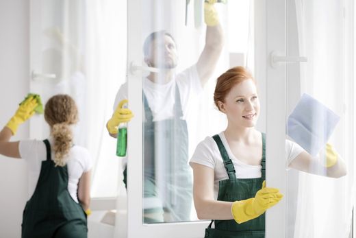 Group of Cleaners Cleaning Home Windows – Cheyenne, WY – Little Joe Company