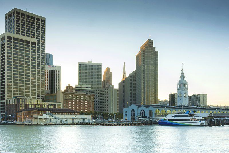 Ferry building and san Francisco Skyline