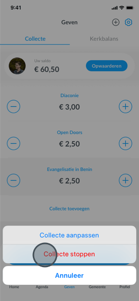 collecte via kerk app