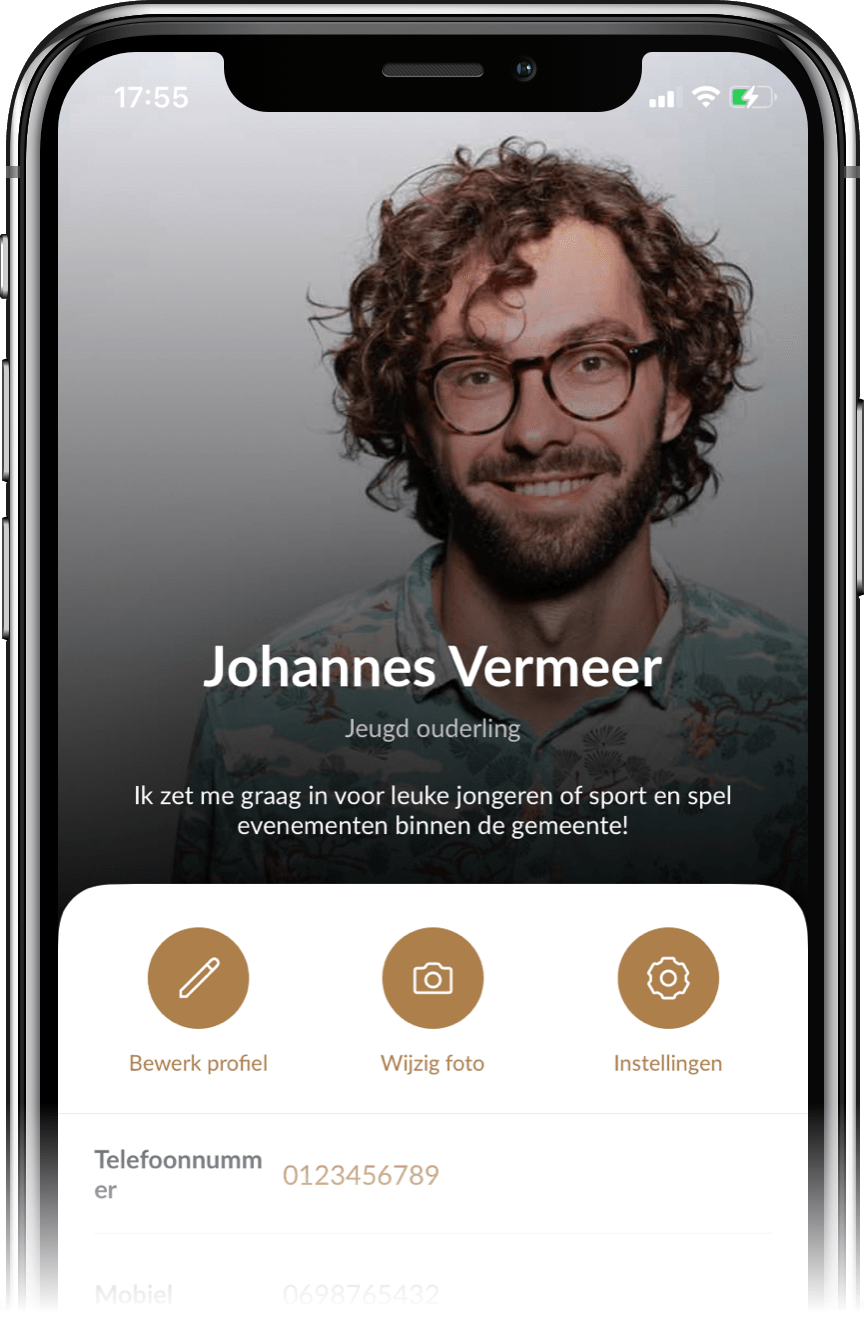 Scherm met Johannes Vermeer in Kerkapp profiel