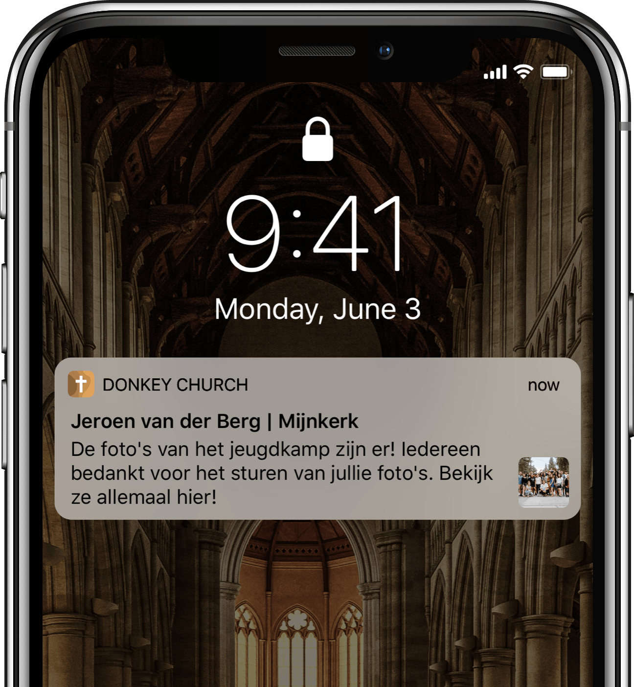 Pushnotifactie in de kerk app