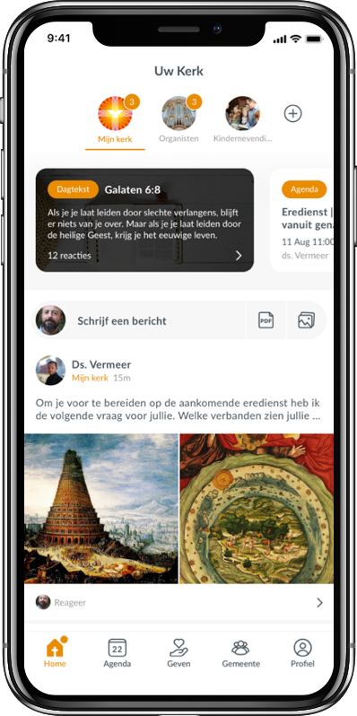Tijdlijn van kerkapp