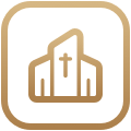 Icoon weergave van een kerk