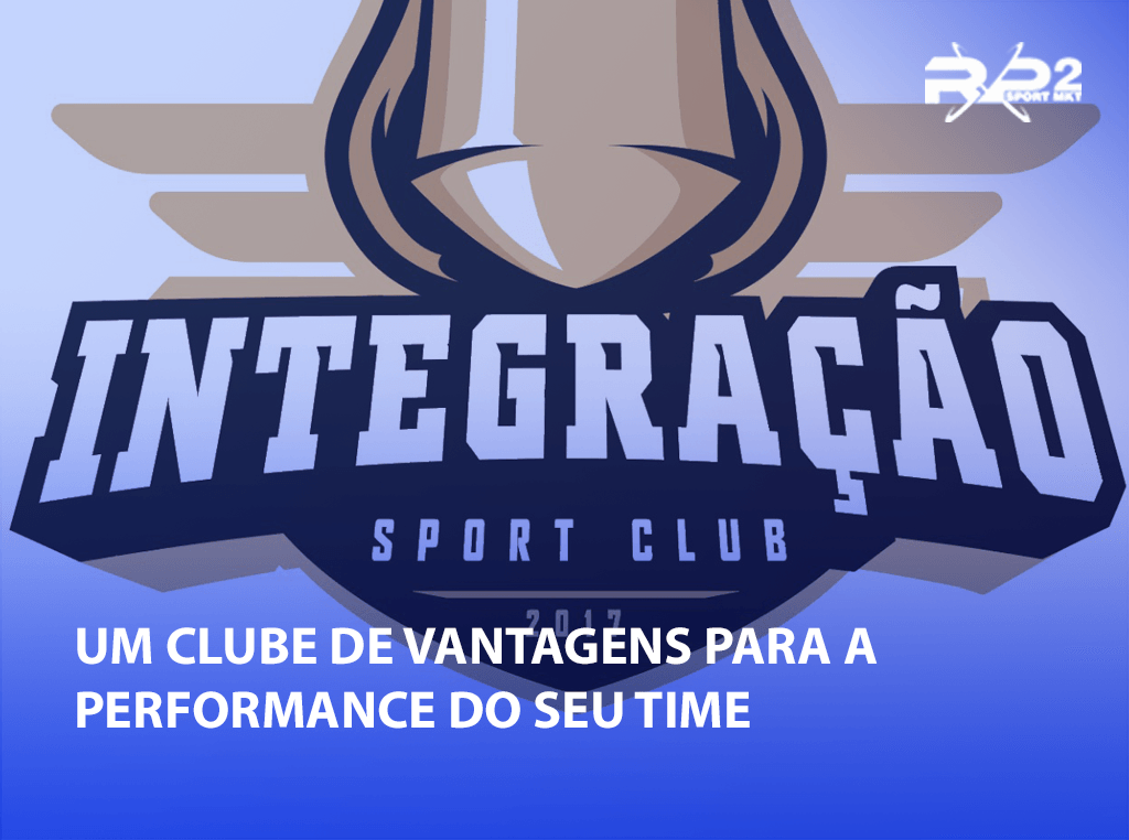 Logo for Integração Sport Club, featuring a stylized emblem, dark blue text, and the phrase