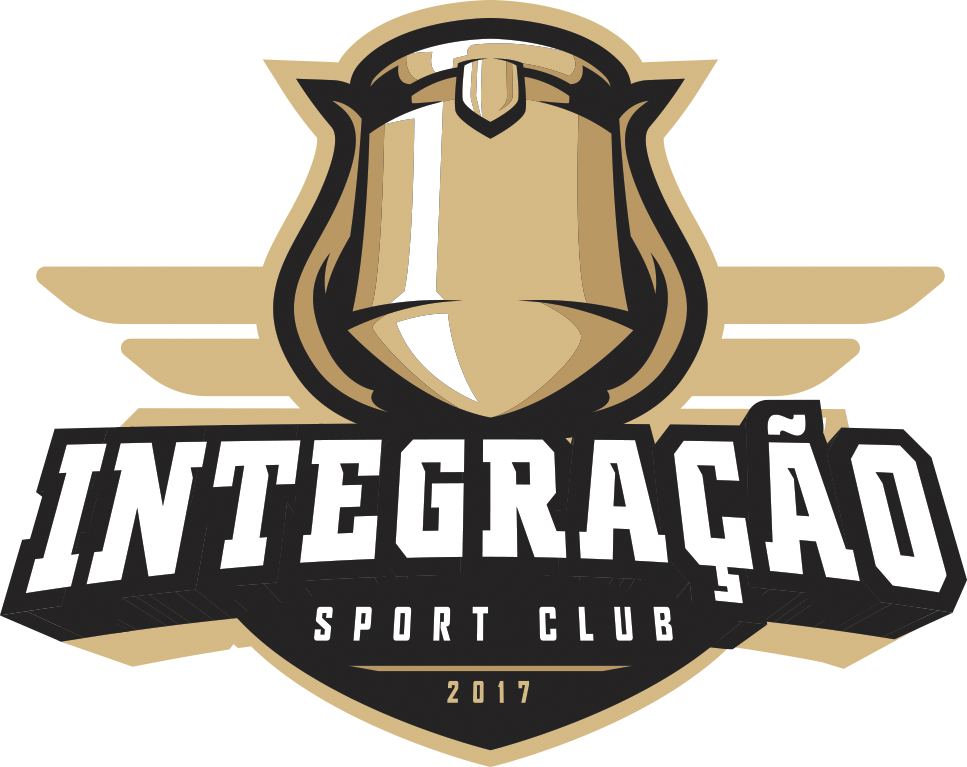 Logotipo do Integração Sport Club com um escudo dourado com uma marca em preto e branco e o ano de fundação do clube, 2017.