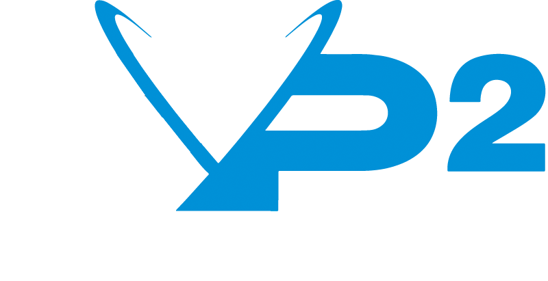 Logotipo azul com as letras 