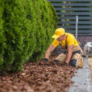 Man Working on Ground — Egg Harbor Township, NJ — EV Lawn and Landscape Man Working on Ground — Egg Harbor Township, NJ — EV Lawn and Landscape