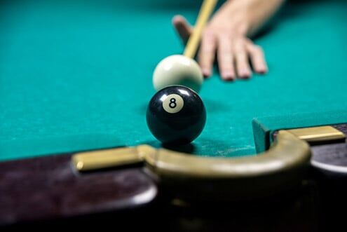 Targeting an eight ball in billiard - Pool league in Rhode Island & Massachusetts Targeting an eight ball in billiard - Pool league in Rhode Island & Massachusetts