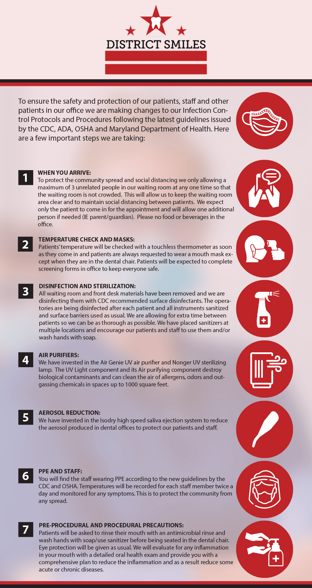 Infection Control Protocol and Procedure Changes