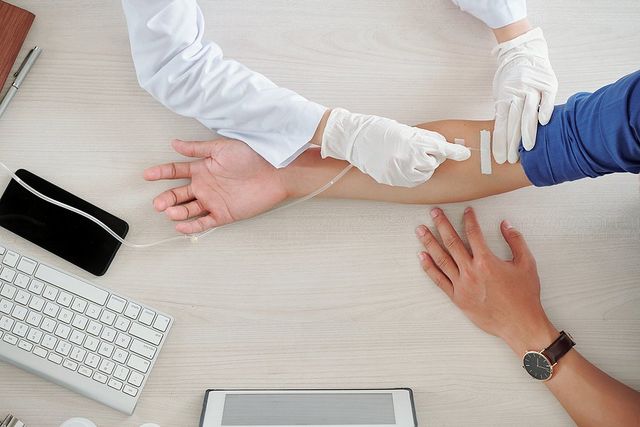 a man getting injected