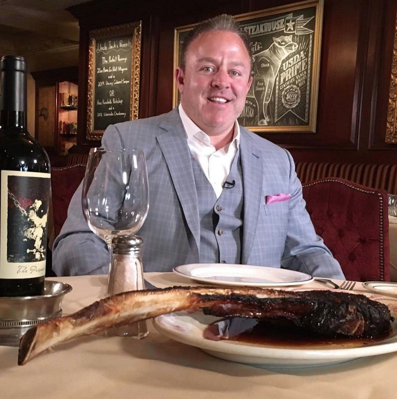 willie degel about to feast on an uncle jacks steak