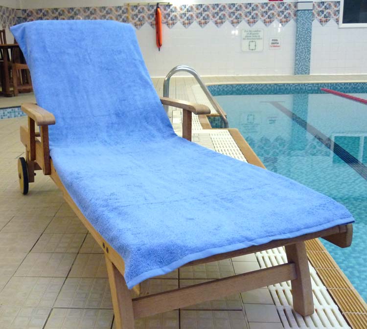 Sun Lounger Towel Med Blue