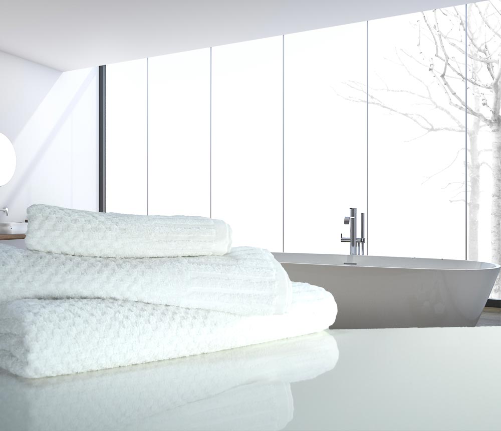 white waffle towels
