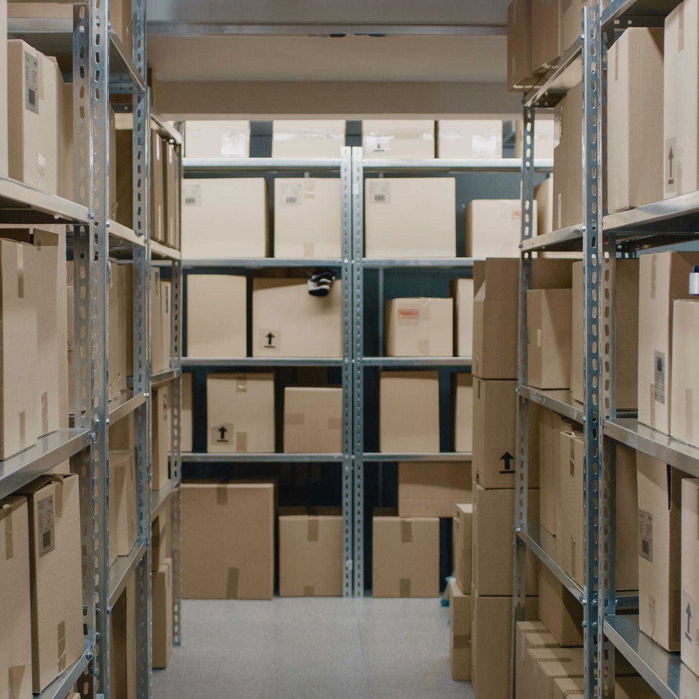 Storage Warehouse — Boxes on A Warehouse in Jackson, MS