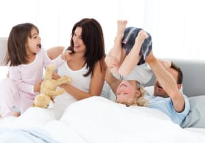 family in bed