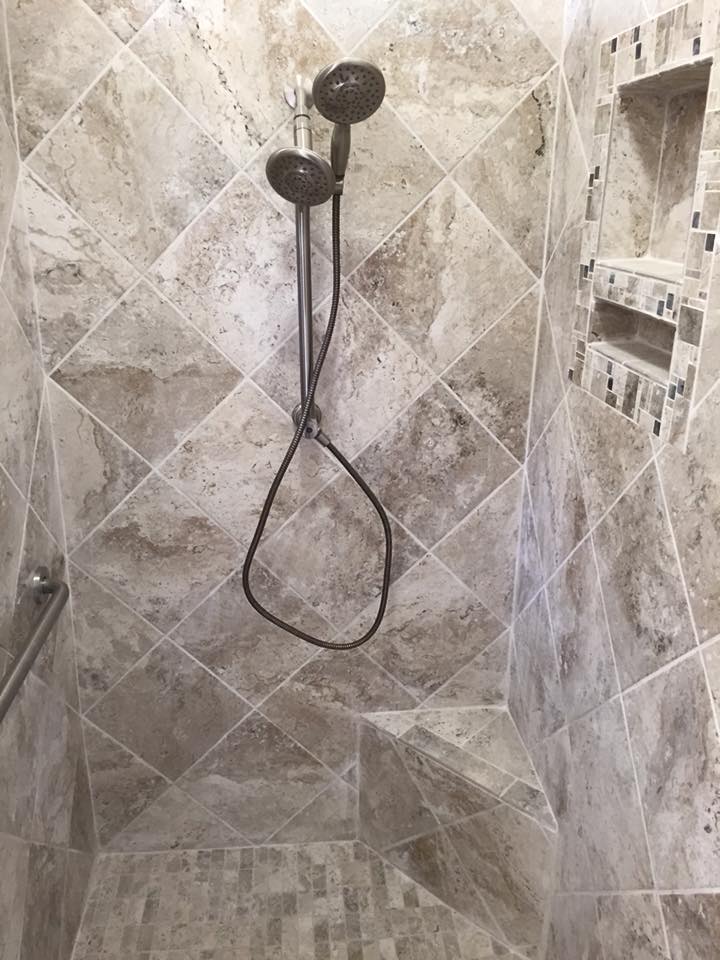 Upgraded shower head plumbing remodel Tulare CA
