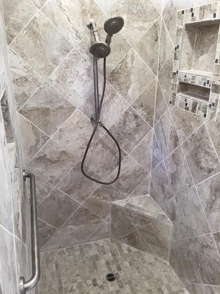 New shower head installed during remodel Tulare CA
