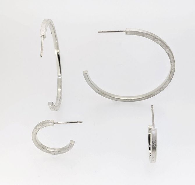 Sculptural sterling silver earrings