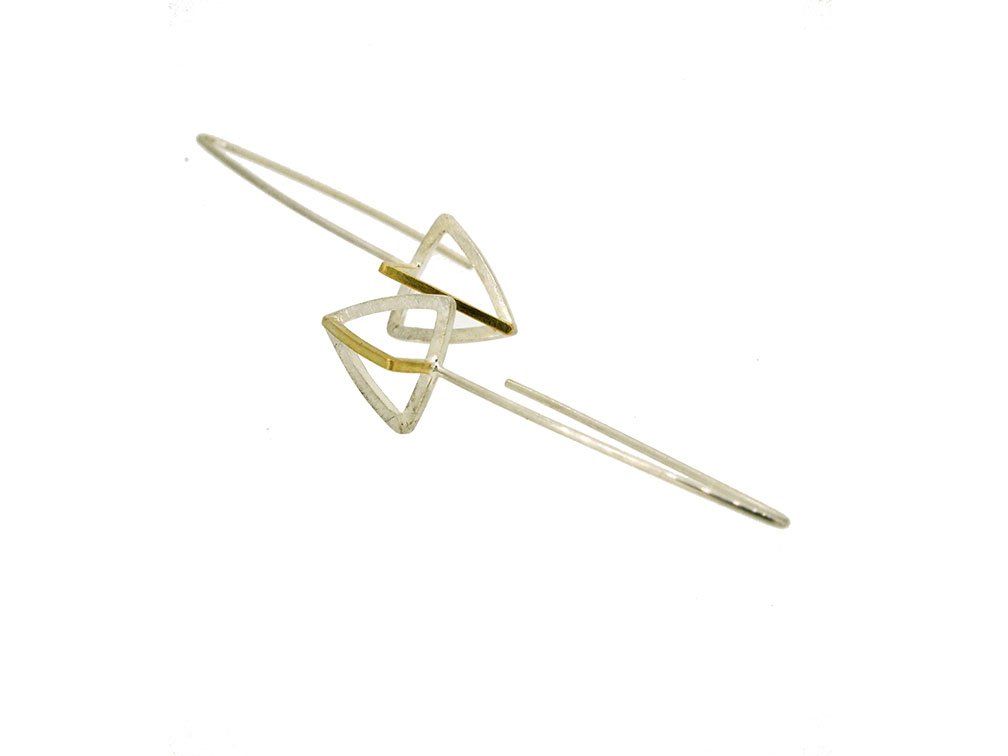 Sterling silver and 18 carat gold earrings
