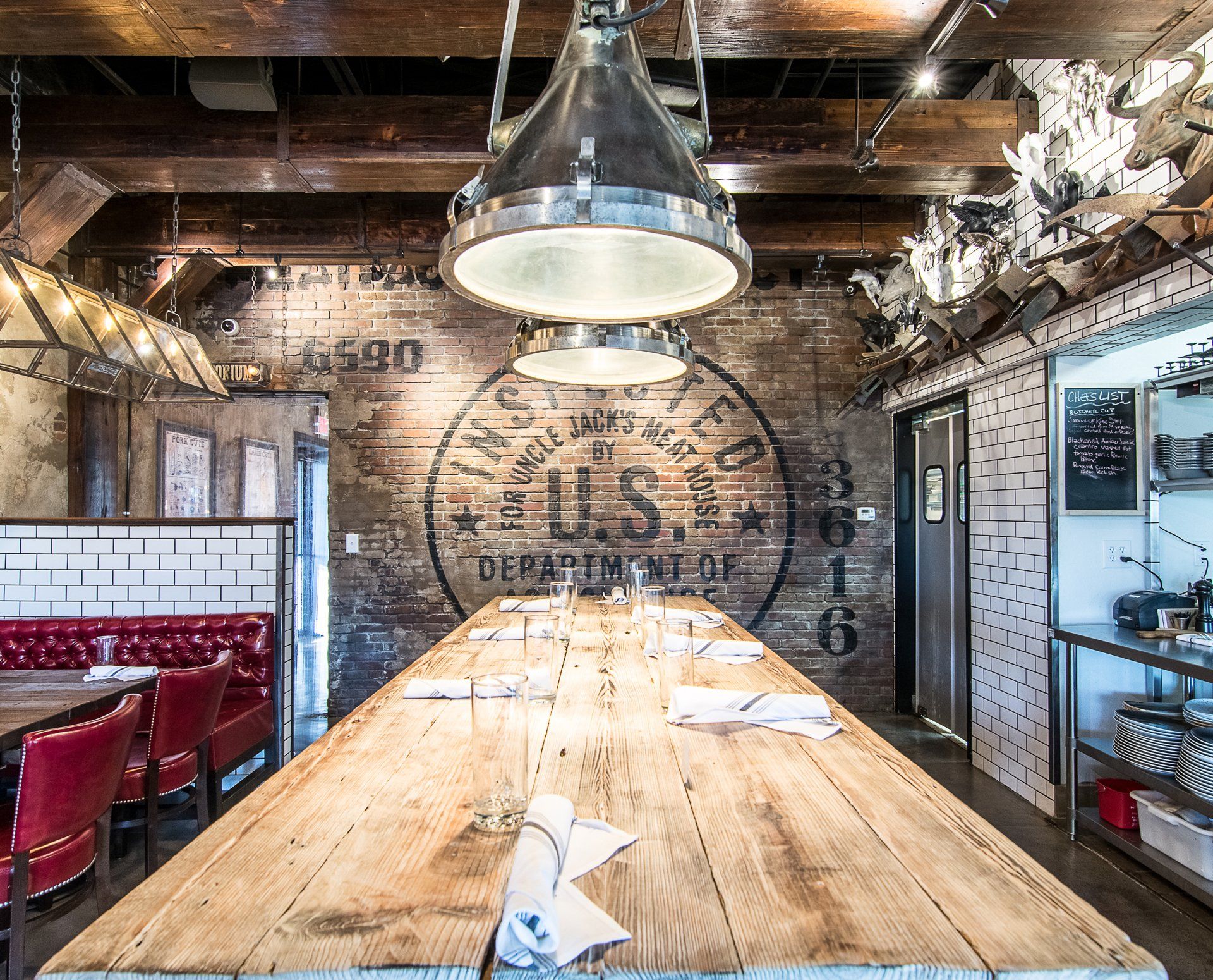 large table at uncle jacks meat house