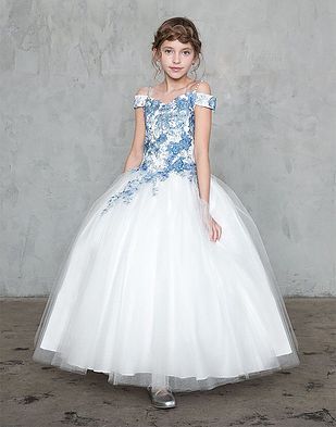 White With Blue Floral Children’s Dress — Hartford, CT — Casa Tony