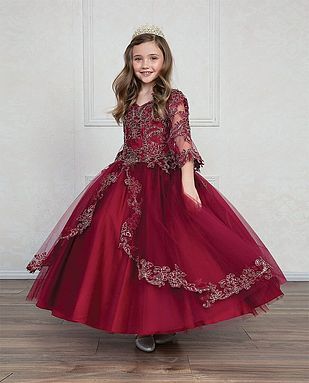 Elegant Red With Sleeves Children’s Dress — Hartford, CT — Casa Tony