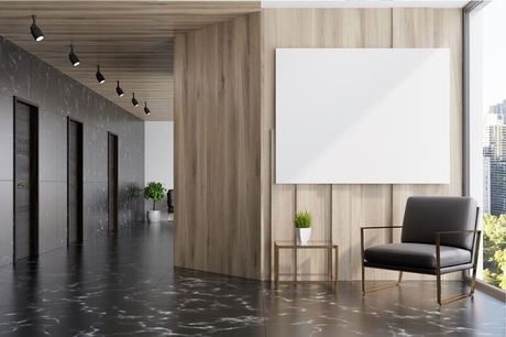 Black Marble and Wooden Elevator Hall with Black Poster — Office Furniture in Greenfield, MA