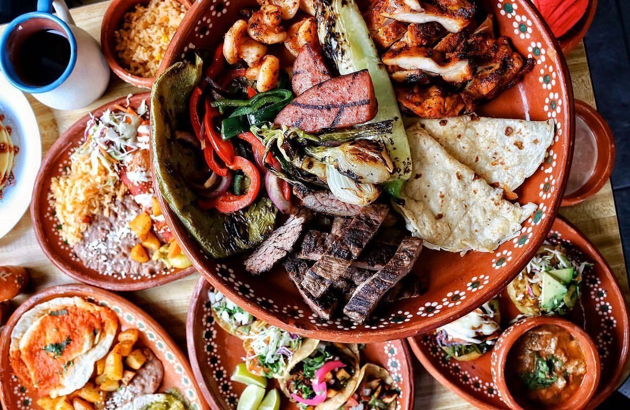 various entrees on plates