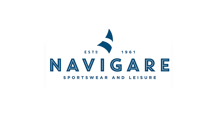 Il logo di Navigate Sportswear and Leisure raffigura una barca a vela.