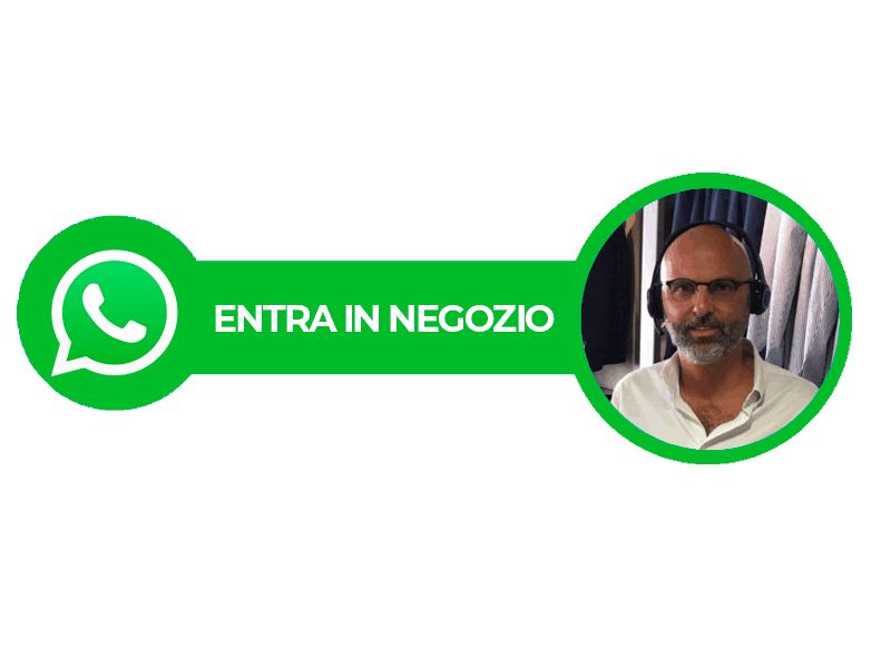 Un uomo che indossa cuffie e occhiali è in un cerchio verde con la scritta entra in negozio.