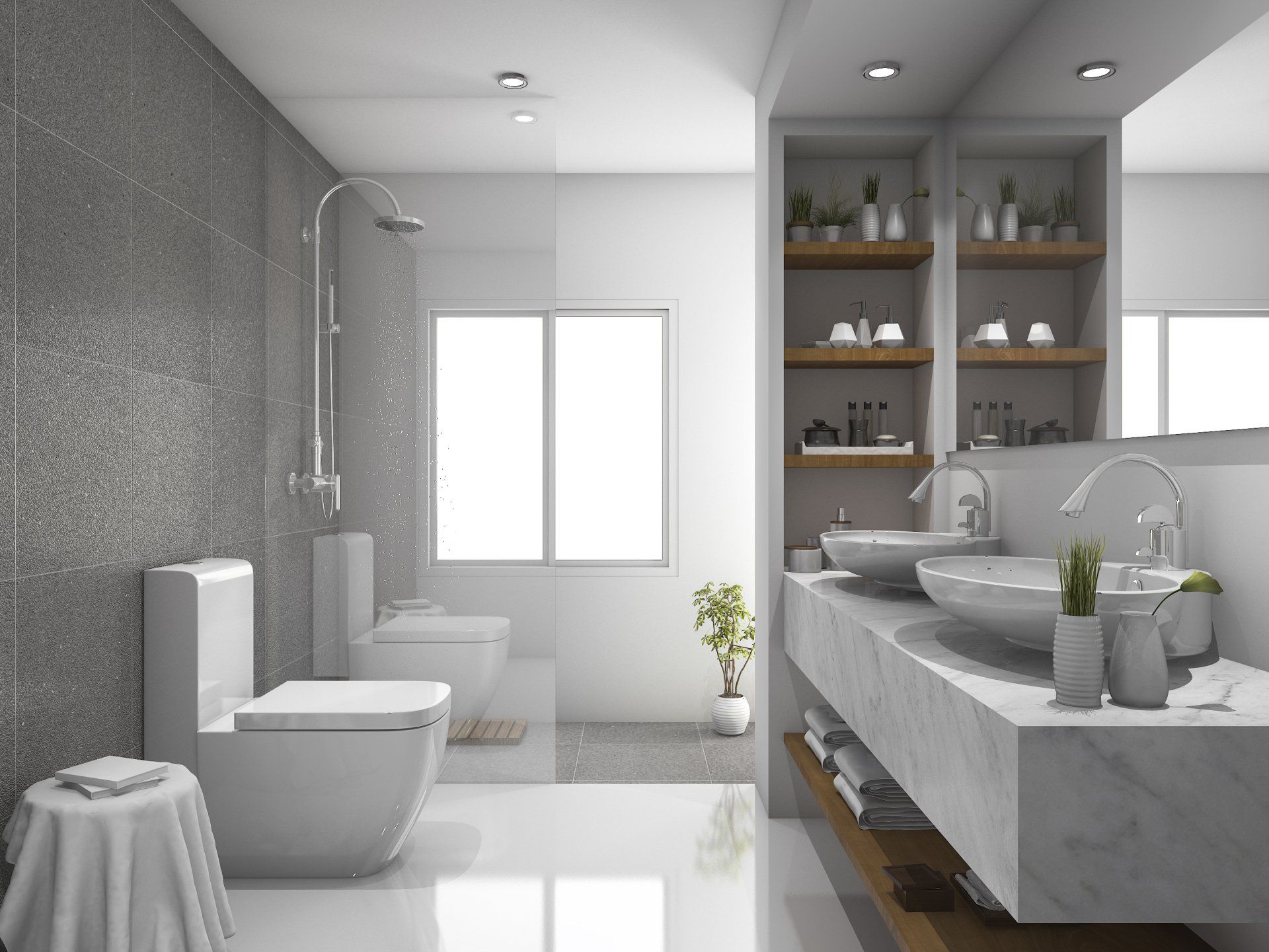 Stone Polishing — Marble Tile Toilet and Bathroom in Los Angeles, CA