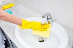 Cleaning a basin — janitorial in Greeley, CO Cleaning a basin — janitorial in Greeley, CO