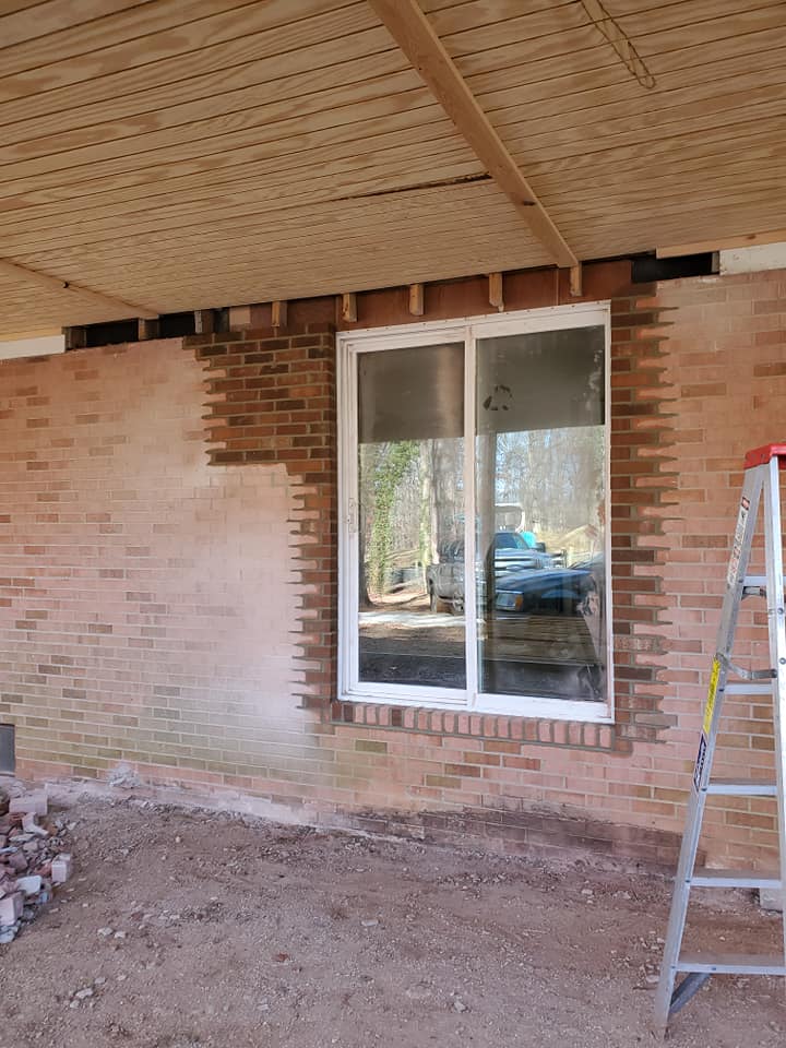repaired brick wall