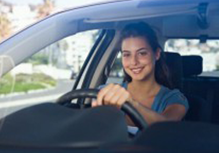 Woman driving car - driving school in Butler, NJ