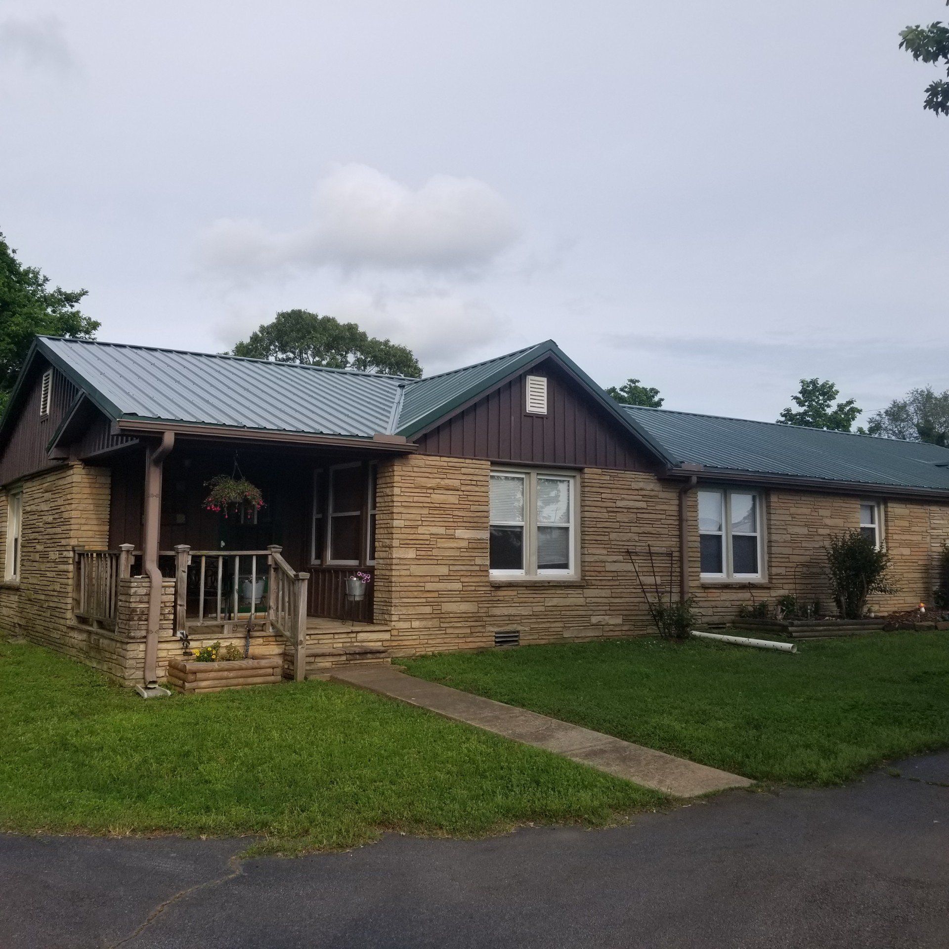Roofing installed on house