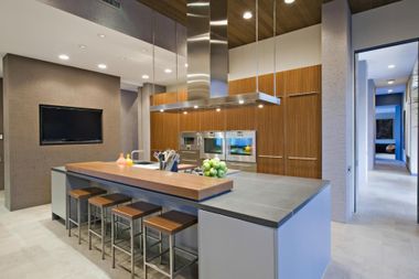 kitchen with built in cabinets and appliances