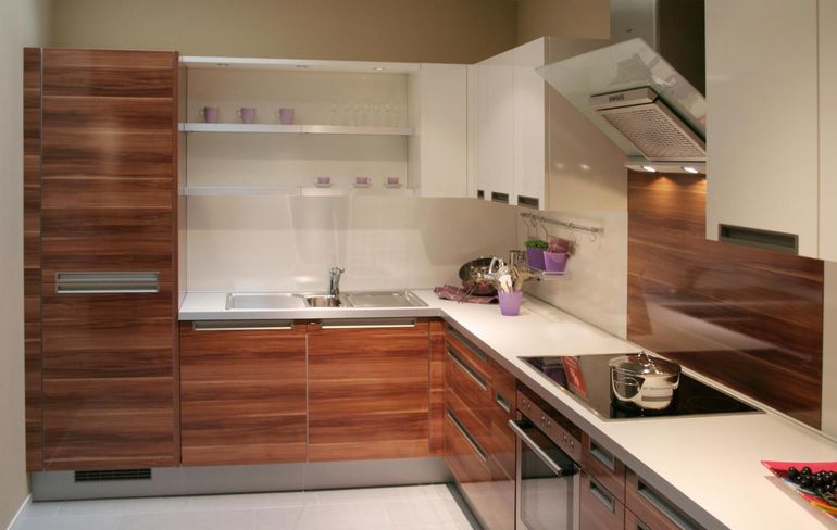 kitchen with built in cabinets