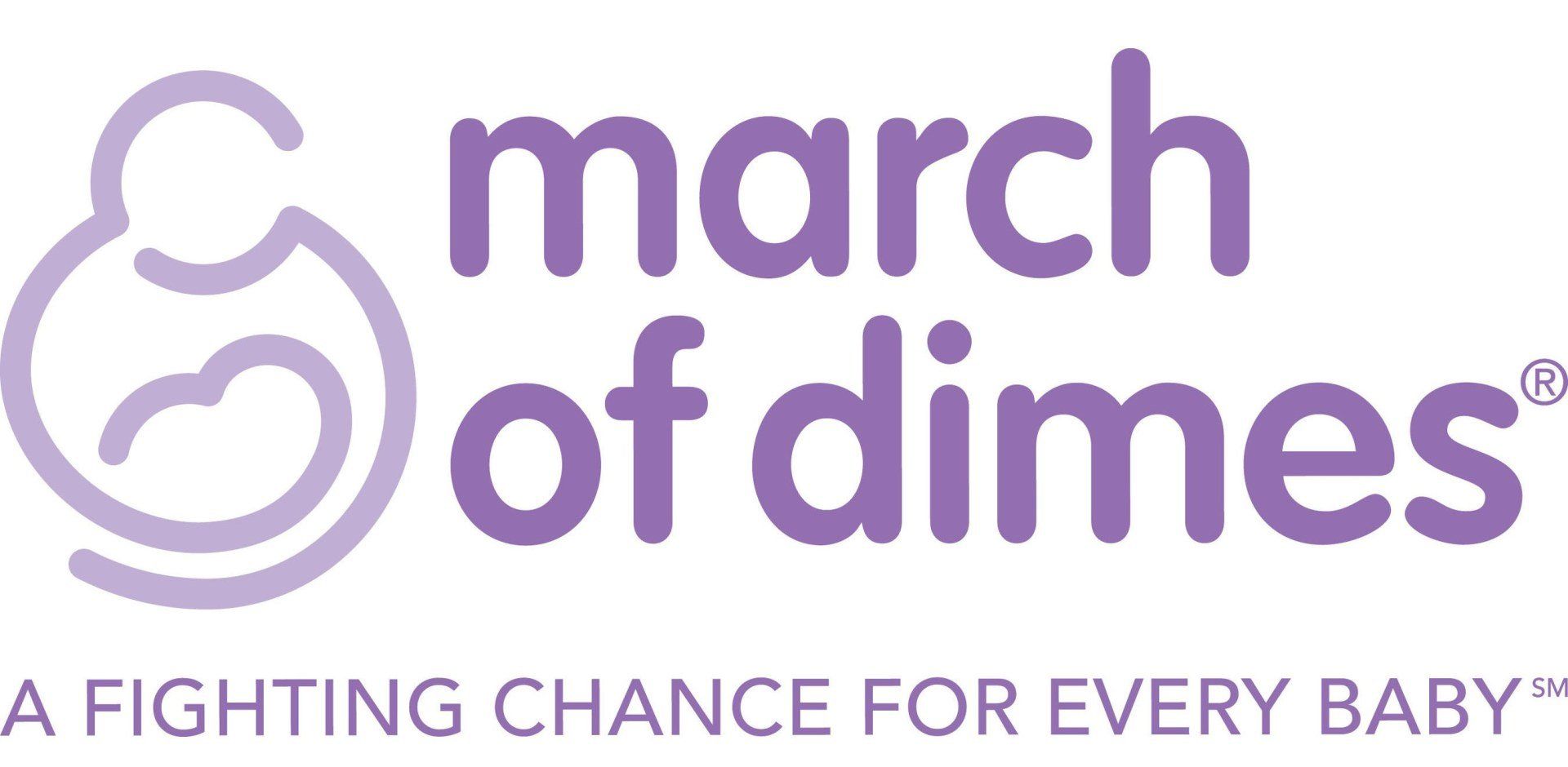 The march of dimes logo is a fighting chance for every baby.