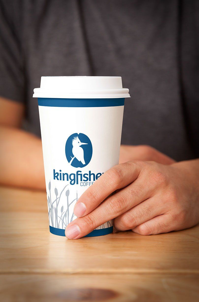 kingfisher coffee cup