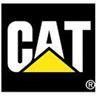 Logo CAT avec lettres blanches sur fond noir et triangle jaune accentué